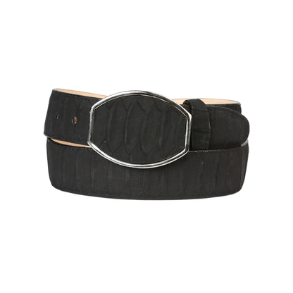 Men’s Western Belt El General Imitation Python - Black