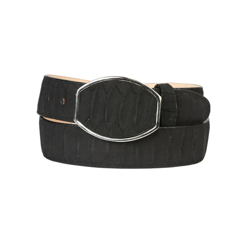 Men’s Western Belt El General Imitation Python - Black