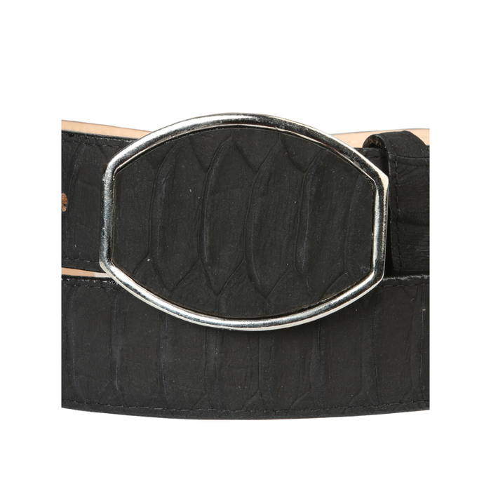 Men’s Western Belt El General Imitation Python - Black