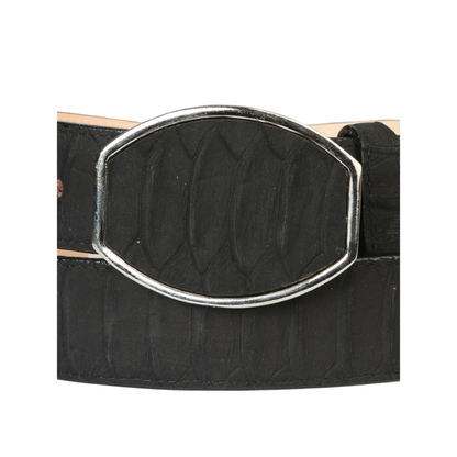 Men’s Western Belt El General Imitation Python - Black