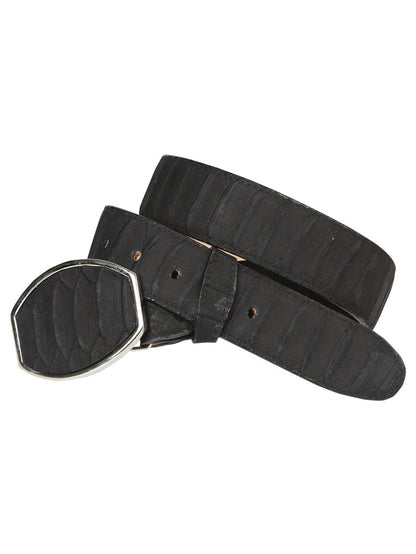 Men’s Western Belt El General Imitation Python Print - Black