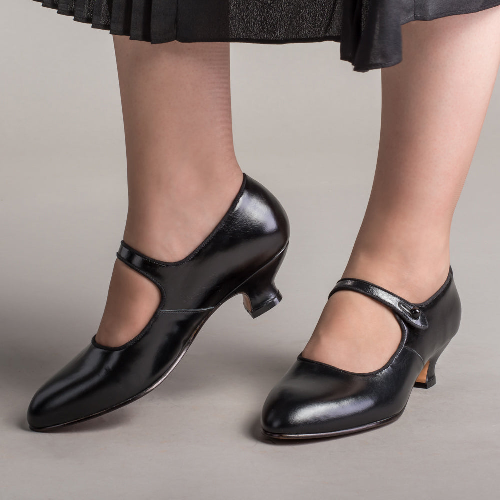 Millie 1920s Mary Jane Shoes (Black)