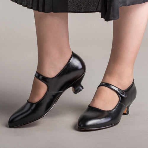 Millie 1920s Mary Jane Shoes (Black)