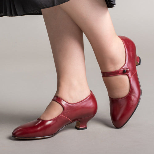 Millie 1920s Mary Jane Shoes (Oxblood)