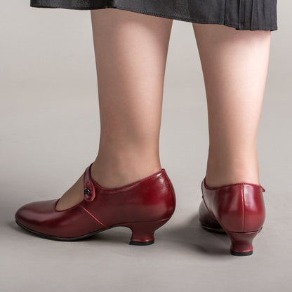 Millie 1920s Mary Jane Shoes (Oxblood)