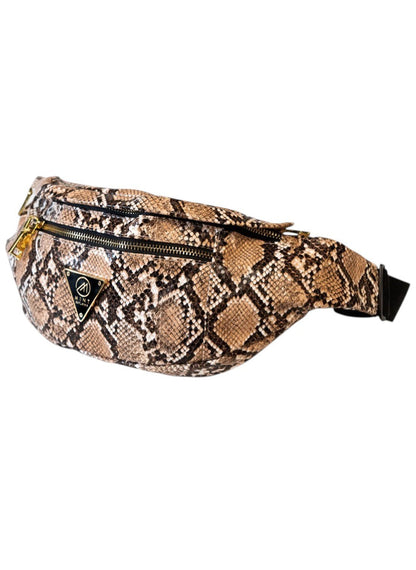 Tan Mint Cobra Fanny Pack Bag with adjustable strap and zippered pocket, stylish accessory for casual or outdoor wear.