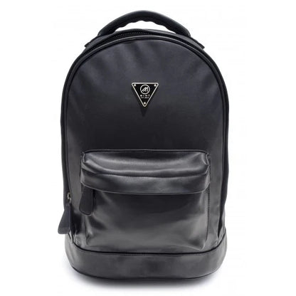 Black Mint lambskin backpack with adjustable shoulder straps and a spacious main compartment, stylish accessories for everyday use.