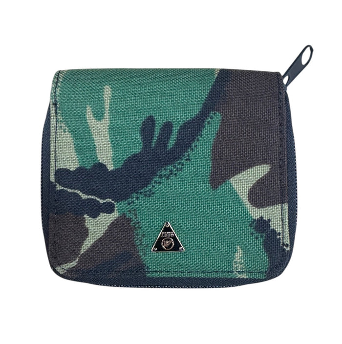 Mint medium zipper wallet with multiple card slots and coin compartment, made of smooth mint-green leather.