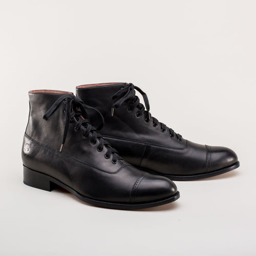 Noble Men's Vintage Lace-Up Boots (Black)