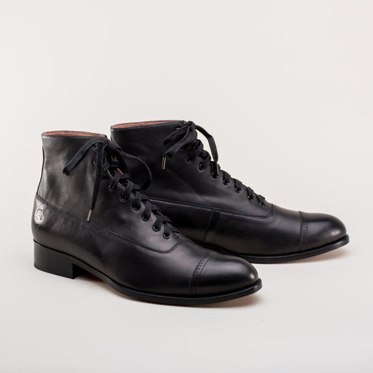 Noble Men's Vintage Lace-Up Boots (Black)