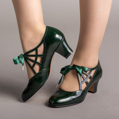 Parker Vintage Spiderweb Pumps (Green)