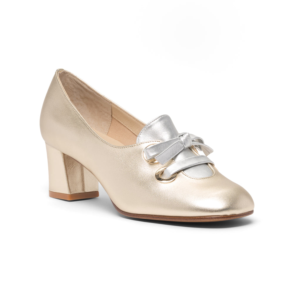 Pattie 1960s Shoes (Gold/Silver)