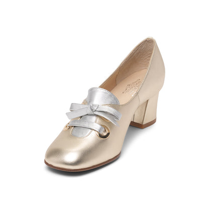 Pattie 1960s Shoes (Gold/Silver)