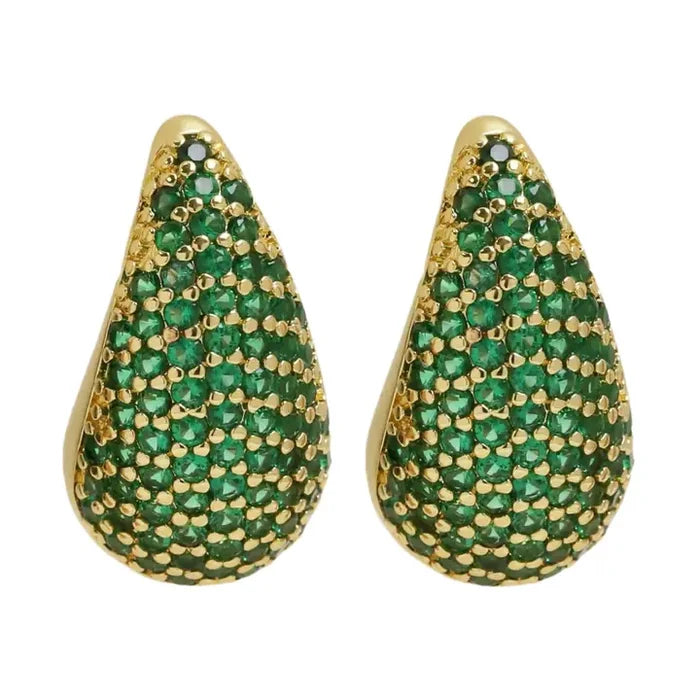Pave Green Drop Earring