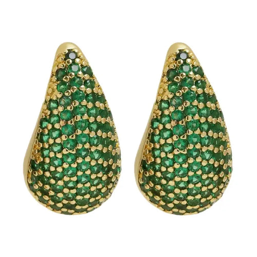 Pave Green Drop Earring