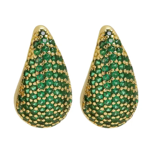 Pave Green Drop Earring