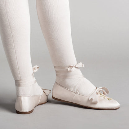 Penelope Regency Slippers (Ivory)