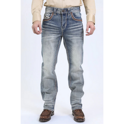 Platini Holt Men's Blue Slim Boot Cut Jeans