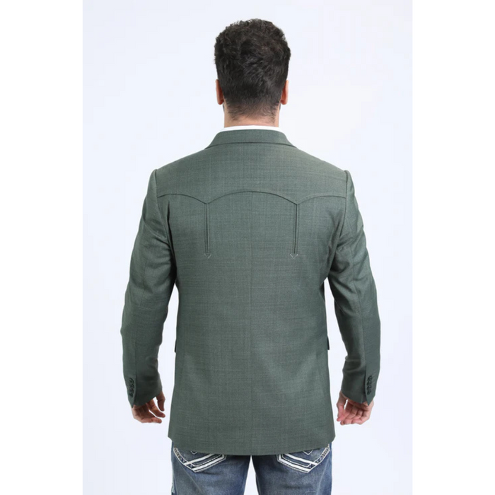 Platini Men's Double Button Western Blazer - Green
