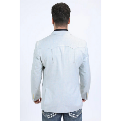 Platini Men's Double Button Western Blazer - White