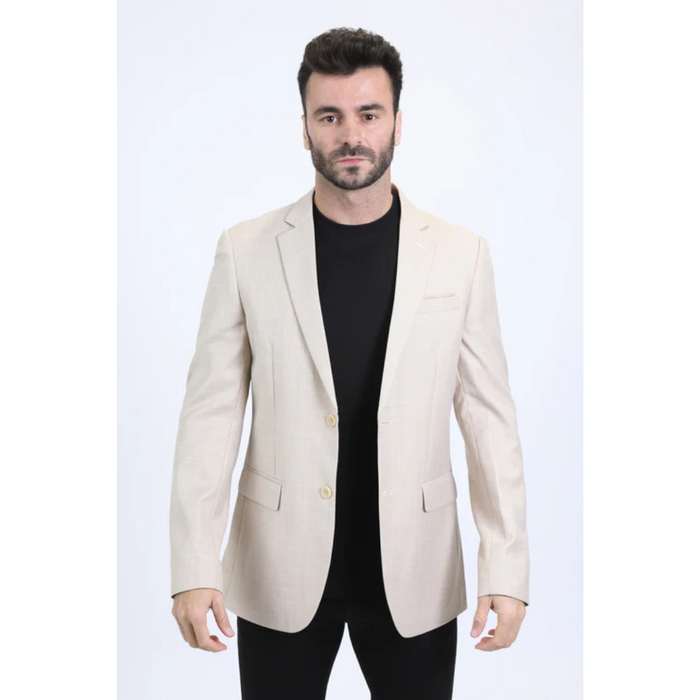 Platini Men's Modern Fit Blazer - Beige