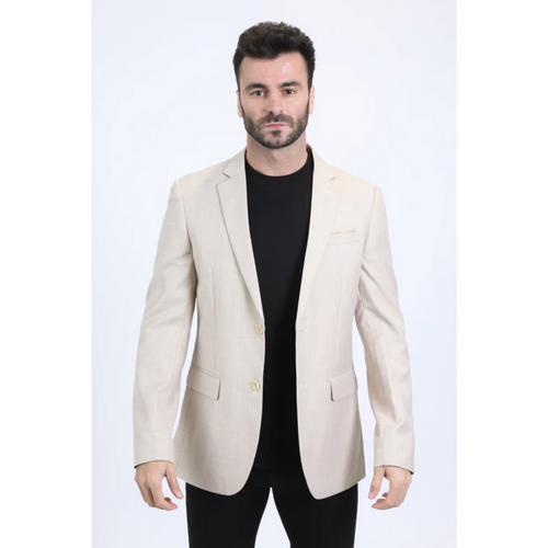 Platini Men's Modern Fit Blazer - Beige