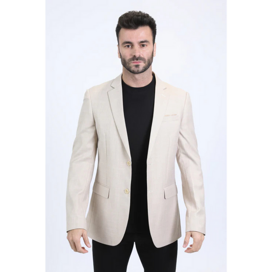 Platini Men's Modern Fit Blazer - Beige