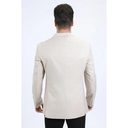Platini Men's Modern Fit Blazer - Beige
