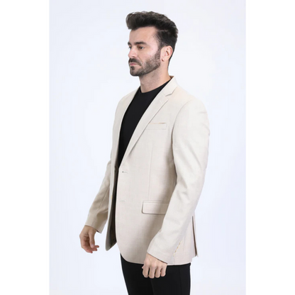 Platini Men's Modern Fit Blazer - Beige
