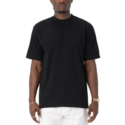 Black heavyweight cotton T-shirt from REASON's PRO CLUB Heavyweight Cotton S/S TEES collection, featuring a classic fit and short sleeves.