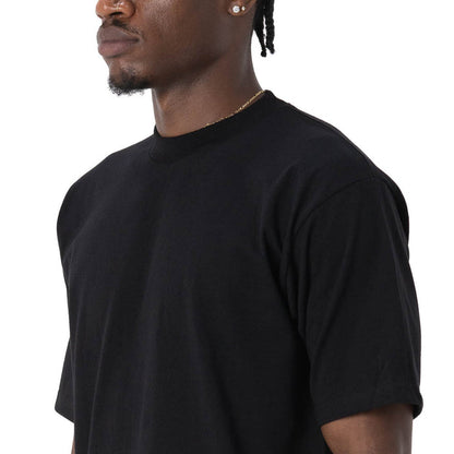 Reason PRO CLUB Heavyweight Cotton Black T-Shirt, short-sleeve tee made from durable black cotton fabric.