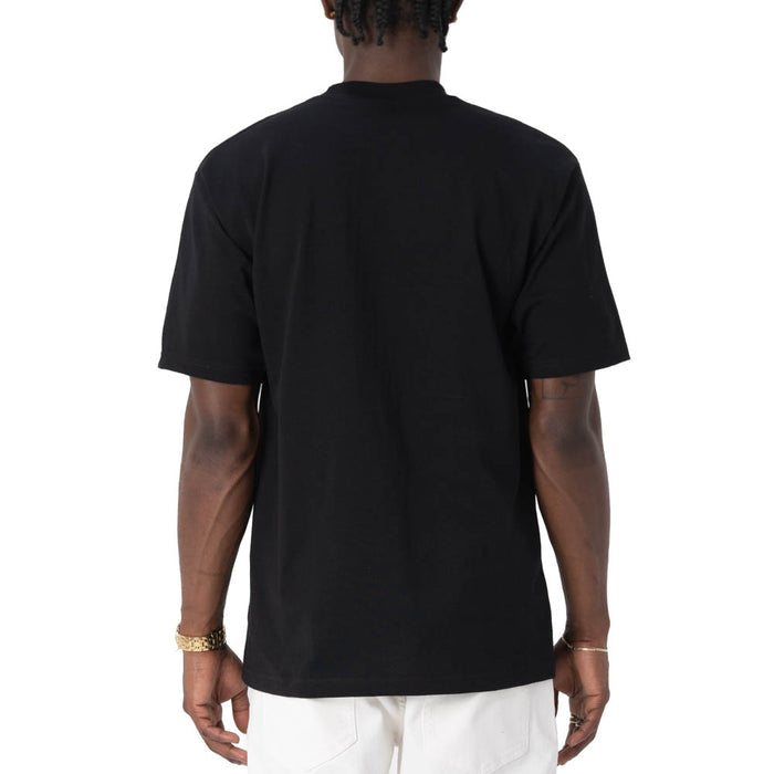 Black heavyweight cotton t-shirt from REASON's PRO CLUB Heavyweight Cotton S/S TEES collection, shown on a plain background.