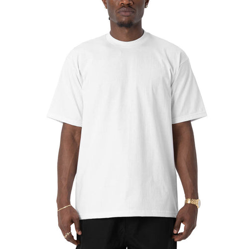 White heavyweight cotton T-shirt from REASON's PRO CLUB Heavyweight Cotton S/S TEES collection, featuring a classic crew neck design.