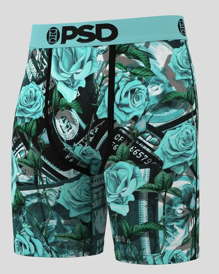 PSD Sky 100 boxers in multiple colors, men's underwear accessories with colorful sky-themed design.
