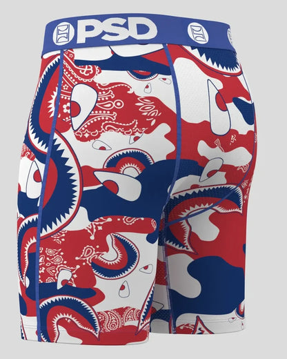 PSD Underwear WF Camo Paisley boxers in multicolor with camouflage and paisley pattern, casual men's accessories.