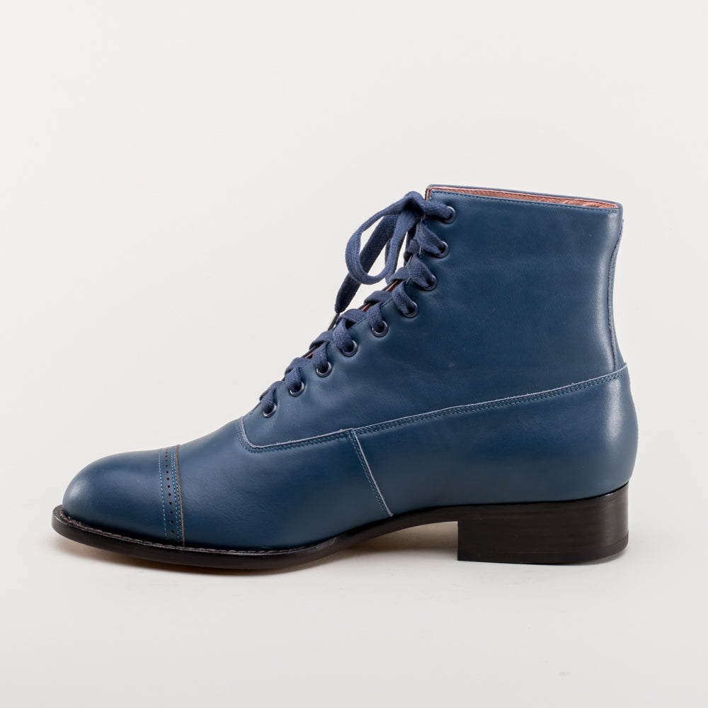 Rainey Vintage Lace-Up Boots (Blue)