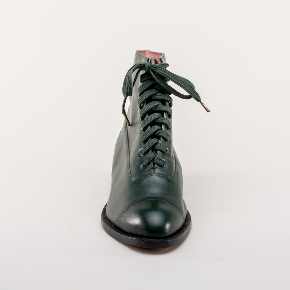 Rainey Vintage Lace-Up Boots (Green)