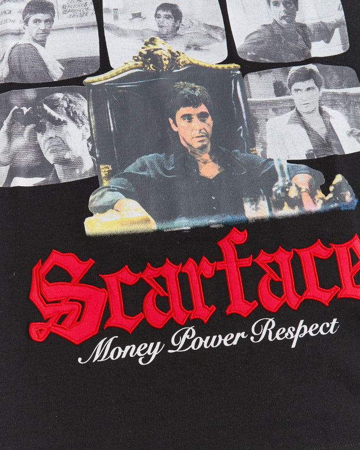 Black Reason Scarface Money Power Respect T-shirt featuring bold graphic design and classic fit.