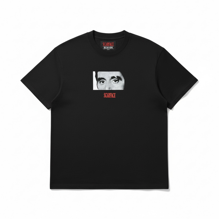 Black Reason Scarface TWIY T-Shirt with graphic design, featuring the REASON brand logo on the front.