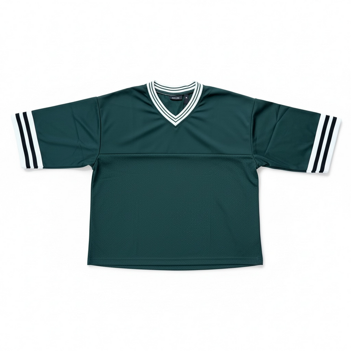 Rebel Minds Forest Green Hockey Cropped Jersey T-shirt with team logo and athletic design on front.