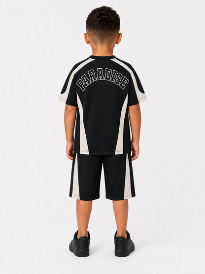 Black Rebel Minds Kids' Crown Legends air mesh shorts with adjustable waistband and breathable fabric for active kids.