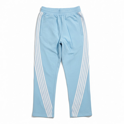Rebel Minds kids' nylon striped track pants in light blue, featuring comfortable design and sporty style for children.