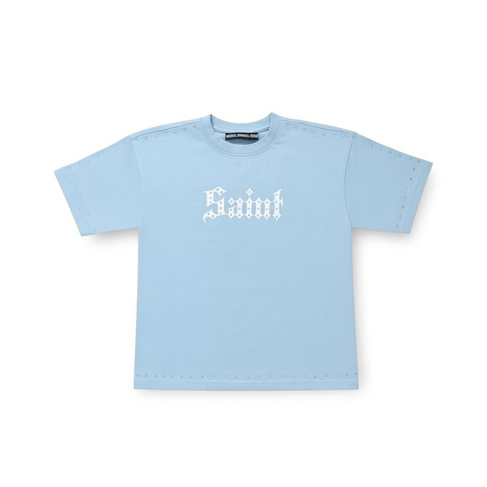 Kids' Rebel Minds Saint T-shirt in light blue, featuring the Rebel Minds brand logo on the front, casual and comfortable fit.