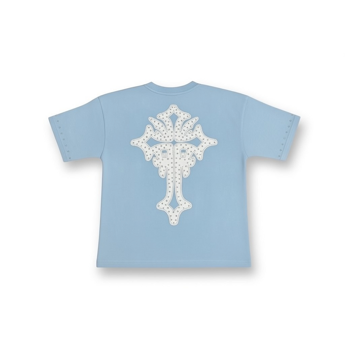 Light blue Rebel Minds kids' Saint T-shirt featuring a comfortable fit and stylish design, perfect for young fashion enthusiasts.