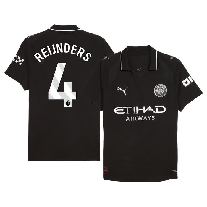 REIJNDERS #4 Manchester City Away Authentic Soccer Jersey 2025/26