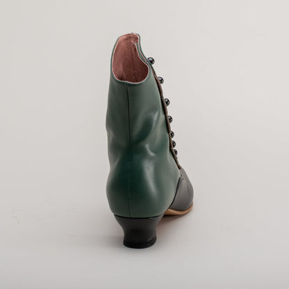 Renoir Victorian Button Boots (Green/Black)
