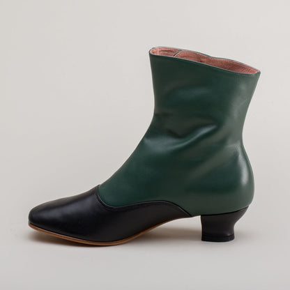 Renoir Victorian Button Boots (Green/Black)