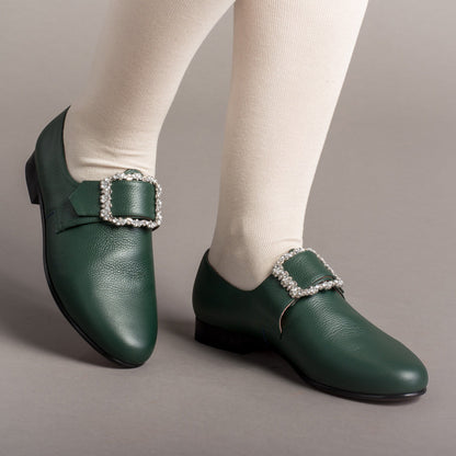 Schuyler 18th Century Shoes (Green)