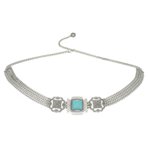 Silver Chain Festival Belt – Southwestern Western Waist Belt