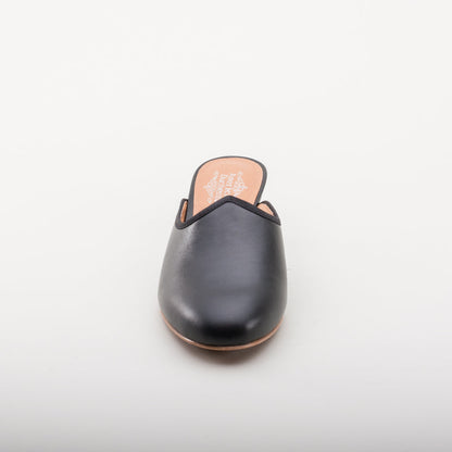 Sophie 18th Century Leather Mules (Black)